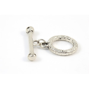 Toggle round 16mm antique silver*